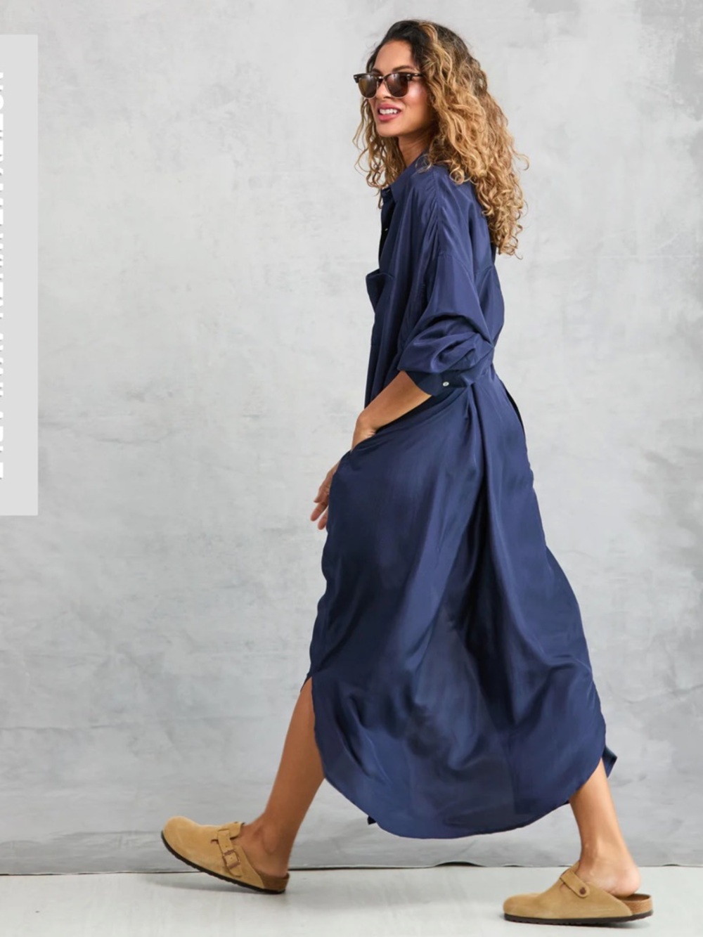 Silk Maxi Shirt  Dress